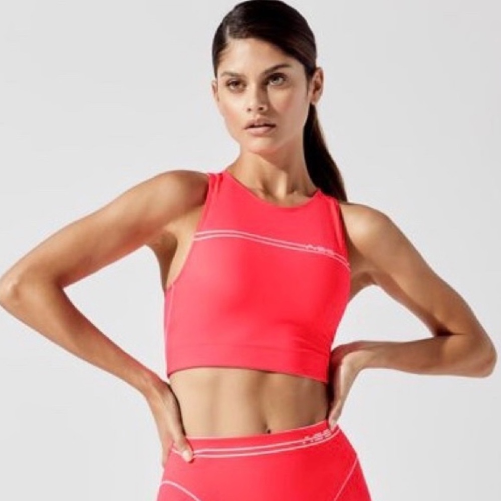 Adam Selman Sport Cropped Running Top Size L Racerback Hot Pink New W/O Tags